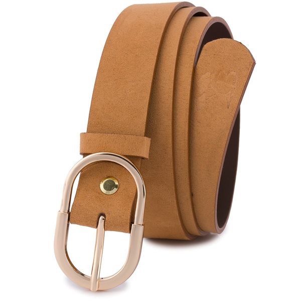 Pasek skórzany BELTIMORE r.85-100 cm E52 j. brązowy. Brązowe paski damskie bez wzorów. Za 46.10 zł.