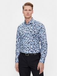 Boss Koszula H-Hank-Kent-C1-214 50508785 Niebieski Slim Fit. Niebieskie koszule męskie Boss, m, bez wzorów, z bawełny, bez kołnierzyka, bez ramiączek. Za 649.99 zł.