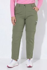 Damskie Spodnie funkcyjne odpinane nogawki ochrona przed komarami. Zielone spodnie materiałowe damskie Ulla Popken, plus size, bez wzorów, z elastanu. Za 389.99 zł.