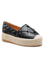 DeeZee Espadryle WS020610-01 Czarny. Czarne espadryle damskie DeeZee, bez wzorów, ze skóry, bez obcasa, bez zapięcia. Za 119.99 zł.