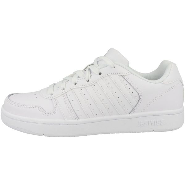Buty do chodzenia damskie K-Swiss Court Palisades. Białe obuwie sportowe damskie K-SWISS, bez wzorów, z materiału, trekkingowe. Za 159.00 zł.