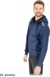 Reis Bluza ochronna męska kaptur dziana wykończenie polar pikowana zamek błyskawiczny kaptur rękawy ściągacz odblaski M. Brązowe bluzy męskie Reis, m, bez wzorów, z polaru, bez kaptura. Za 94.96 zł.