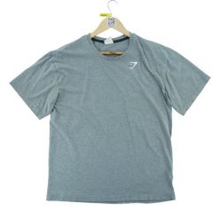 Second life - T-shirt męski do biegania krótkim rękawem - Stan dobry. Szare t-shirty męskie GYMSHARK, l, bez wzorów, z materiału, sportowe, bez kołnierzyka. Za 63.86 zł.
