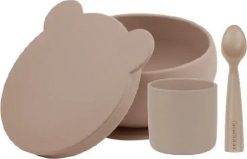 MINIKOIOI MINIKOIOI BLW set I, Bubble Beige, 101350007. Brązowe śliniaki dla dzieci MINIKOIOI, bez wzorów. Za 96.90 zł.