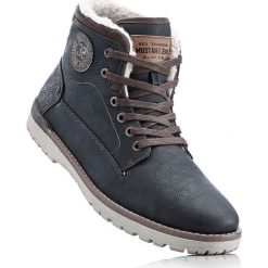 Kozaki sznurowane Mustang bonprix antracytowy. Szare kozaki męskie bonprix. Za 299.99 zł.