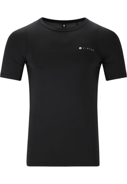 Koszulka kompresyjna Virtus Jasp. Czarne koszulki sportowe męskie VIRTUS, l, bez wzorów, z materiału, bez kołnierzyka, bez ramiączek, do biegania. Za 135.00 zł.
