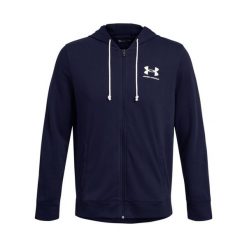 Bluza z kapturem i zamkiem błyskawicznym Under Armour Rival Terry. Białe bluzy sportowe męskie Under Armour, m, bez wzorów, z materiału, z kapturem, do biegania. Za 312.50 zł.