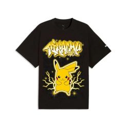 T-shirt Puma Pokemon X. Czarne t-shirty męskie Puma, l, bez wzorów, z materiału, sportowe, bez kołnierzyka. Za 163.99 zł.
