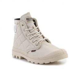 Buty do chodzenia unisex Palladium Re-quilted Sahara. Białe obuwie sportowe damskie Palladium, bez wzorów, z materiału, trekkingowe. Za 558.00 zł.