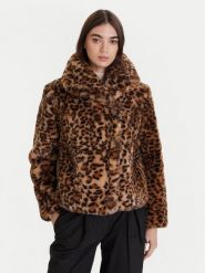 Morgan Futro 252-GDEO Brązowy Regular Fit. Brązowe płaszcze damskie Morgan, bez wzorów, z futra, bez kaptura. Za 659.99 zł.