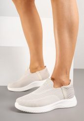 Beżowe Buty Sportowe Sneakersy z Miękką Cholewką pod Kostkę Weamara. Brązowe obuwie sportowe damskie Born2be, bez wzorów, z jeansu. Za 119.99 zł.
