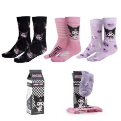 Skarpetki Cerda Hello Kitty Kuromi (x3). Skarpety damskie Cerda, bez wzorów, z materiału. Za 151.50 zł.