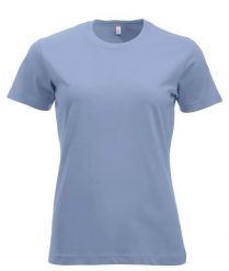 Clique New Classic-T Women T-shirt z bawełny, nowoczesny krój. Niebieskie t-shirty damskie CLIQUE, s, bez wzorów, z bawełny, klasyczne, bez kołnierzyka. Za 104.55 zł.