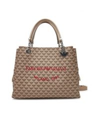 Emporio Armani Torebka Y3D159 YWS0E F1075 Beżowy. Brązowe torebki do ręki damskie Emporio Armani, bez wzorów, ze skóry, bez dodatków. Za 749.99 zł.