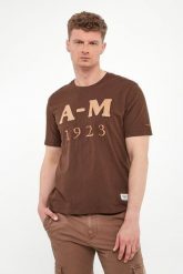 T-shirt męski z haftem AERONAUTICA MILITARE. T-shirty męskie Aeronautica Militare, m, bez wzorów, bez kołnierzyka. Za 299.00 zł.