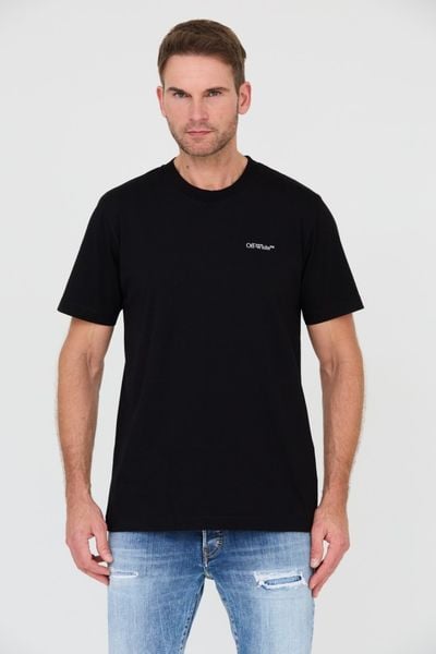 OFF-WHITE Czarny męski t-shirt, Rozmiar S. Czarne t-shirty męskie OFF-WHITE, m, bez wzorów, bez kołnierzyka. W wyprzedaży za 1,900.99 zł.