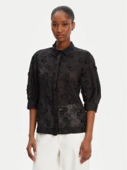 Munthe Koszula Pust 252101725225 Czarny Regular Fit. Czarne bluzki damskie Munthe, bez wzorów, z lyocellu, bez kołnierzyka, bez ramiączek. Za 629.99 zł.