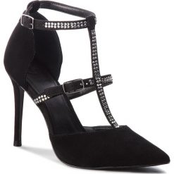 Szpilki GUESS - FLBDN4 SUE08 BLACK. Czarne szpilki damskie Guess, w paski, z materiału. Za 769.00 zł.