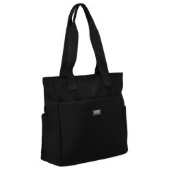 Shopperka czarna Peterson PTN CTY-04. Czarne torebki do ręki damskie Peterson, bez wzorów, ze skóry ekologicznej, bez dodatków. Za 89.99 zł.