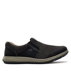 Półbuty Rieker. Czarne półbuty na co dzień męskie Rieker, bez zapięcia. Za 199.99 zł.