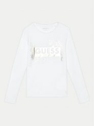 Guess Bluzka J4YI22 K6YW4 Biały Regular Fit. Białe bluzki dla dziewczynek Guess, z aplikacjami, z bawełny, bez kołnierzyka, bez ramiączek. Za 99.99 zł.