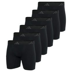 Bokserki męskie Active Flex Cotton Ergonomic 6 pak. Czarne bokserki męskie Adidas, l, bez wzorów, z bawełny. Za 381.00 zł.