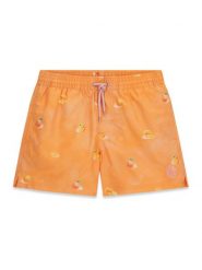 Guess Szorty kąpielowe L6GZ06 WN122 Pomarańczowy Regular Fit. Brązowe kąpielówki dla chłopców Guess, z aplikacjami, z bawełny. Za 214.99 zł.