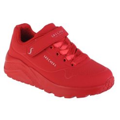 Buty sportowe Sneakersy dziewczęce, Skechers Uno Lite. Czerwone buty sportowe dziewczęce Skechers, bez wzorów, z materiału, bez zapięcia, trekkingowe, Skechers Sport. Za 179.99 zł.
