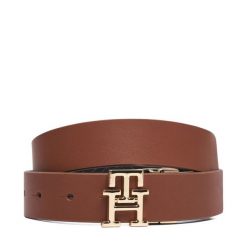 Pasek Tommy Hilfiger. Brązowe paski damskie Tommy Hilfiger, bez wzorów. Za 309.99 zł.
