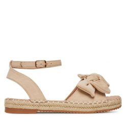 Espadryle DeeZee. Brązowe sandały damskie DeeZee, bez wzorów, bez obcasa, bez zapięcia. Za 119.99 zł.