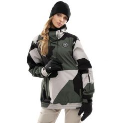 Kurtka snowboardowa damska W1-W Snowy. Brązowe kurtki sportowe damskie SIROKO, na zimę, bez wzorów, z softshellu, bez kaptura, narciarskie. W wyprzedaży za 336.00 zł.