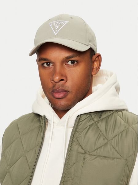 Guess Czapka z daszkiem Z4YZ00 WFKN0 Zielony. Zielone rękawiczki męskie Guess, z aplikacjami, z materiału. Za 109.99 zł.