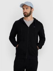 4F Bluza dresowa rozpinana z kapturem męska - czarna 3XL. Czarne bluzy męskie 4f, m, bez wzorów, z bawełny, z kapturem. Za 169.99 zł.