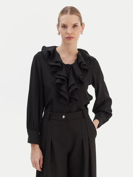 Rinascimento Koszula CFC0020157002 Czarny Regular Fit. Czarne bluzki damskie Rinascimento, xl, bez wzorów, bez kołnierzyka, bez ramiączek. Za 479.99 zł.