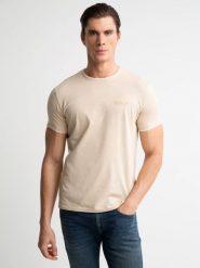 Koszulka męska melanżowa beżowa Fredris 801. Brązowe t-shirty męskie Big Star, l, bez wzorów, z dzianiny, retro, bez kołnierzyka. Za 99.99 zł.