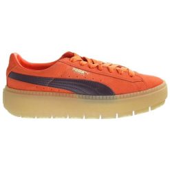 Buty damskie sportowe Puma PLATFORM TRACEBLOCK. Brązowe obuwie sportowe damskie Puma, bez wzorów. W wyprzedaży za 169.00 zł.