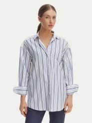 Weekend Max Mara Koszula Tessile 2615111012 Niebieski Regular Fit. Niebieskie bluzki damskie Weekend Max Mara, bez wzorów, z bawełny, bez kołnierzyka, bez ramiączek. Za 1,369.00 zł.