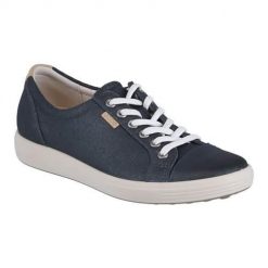Buty do chodzenia damskie Ecco Sneaker Soft 7. Niebieskie obuwie sportowe damskie ecco, bez wzorów, z kauczuku, trekkingowe. Za 664.00 zł.
