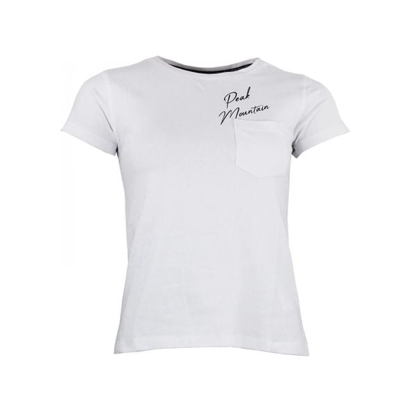 Koszulka damska Peak Mountain Ajojo. Białe t-shirty damskie Peak Mountain, xl, bez wzorów, z bawełny, klasyczne, bez kołnierzyka. Za 86.00 zł.