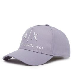Czapka z daszkiem Armani Exchange. Fioletowe czapki i kapelusze damskie Armani Exchange, bez wzorów. Za 129.99 zł.