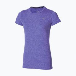 Koszulka do biegania damska Mizuno Core Tee. Fioletowe koszulki sportowe damskie Mizuno, m, bez wzorów, z materiału, klasyczne, bez kołnierzyka. Za 94.99 zł.