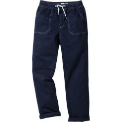 Spodnie chino z elastycznym paskiem bonprix ciemnoniebieski. Spodnie materiałowe dla chłopców marki bonprix. Za 24.99 zł.