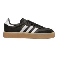 Buty damskie Adidas Samba. Czarne obuwie sportowe damskie Adidas, bez wzorów, z gumy, do piłki nożnej. Za 262.79 zł.