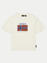 Napapijri T-Shirt S-Sella NP0A4IGX S Écru Regular Fit. T-shirty dla chłopców Napapijri, bez wzorów, z bawełny, bez ramiączek. Za 79.99 zł.