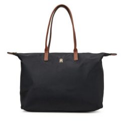 Torebka Tommy Hilfiger. Czarne torebki do ręki damskie Tommy Hilfiger, bez wzorów, klasyczne, bez dodatków. Za 379.99 zł.