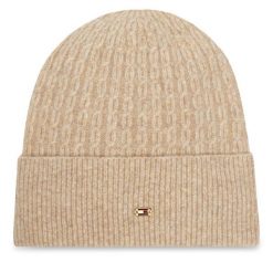 Czapka Tommy Hilfiger. Brązowe czapki i kapelusze damskie Tommy Hilfiger, na zimę, bez wzorów. Za 259.99 zł.