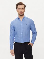 Tommy Hilfiger Koszula MW0MW34602 Niebieski Regular Fit. Niebieskie koszule męskie Tommy Hilfiger, m, bez wzorów, ze lnu, bez kołnierzyka, bez ramiączek. Za 319.99 zł.