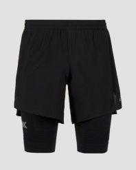Spodenki biegowe męskie X-Bionic Effektor 2in1 czarne. Czarne szorty męskie X Bionic, m, bez wzorów, z dzianiny. Za 749.99 zł.
