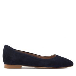 Baleriny Tamaris. Niebieskie baleriny damskie Tamaris, bez wzorów, bez obcasa. Za 289.99 zł.