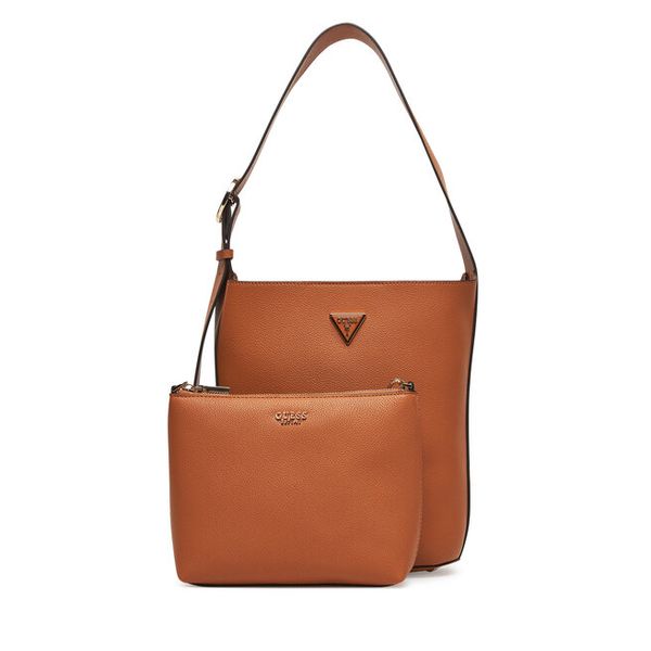 Torebka Guess. Brązowe torebki do ręki damskie Guess, z aplikacjami, klasyczne, bez dodatków. Za 349.99 zł.